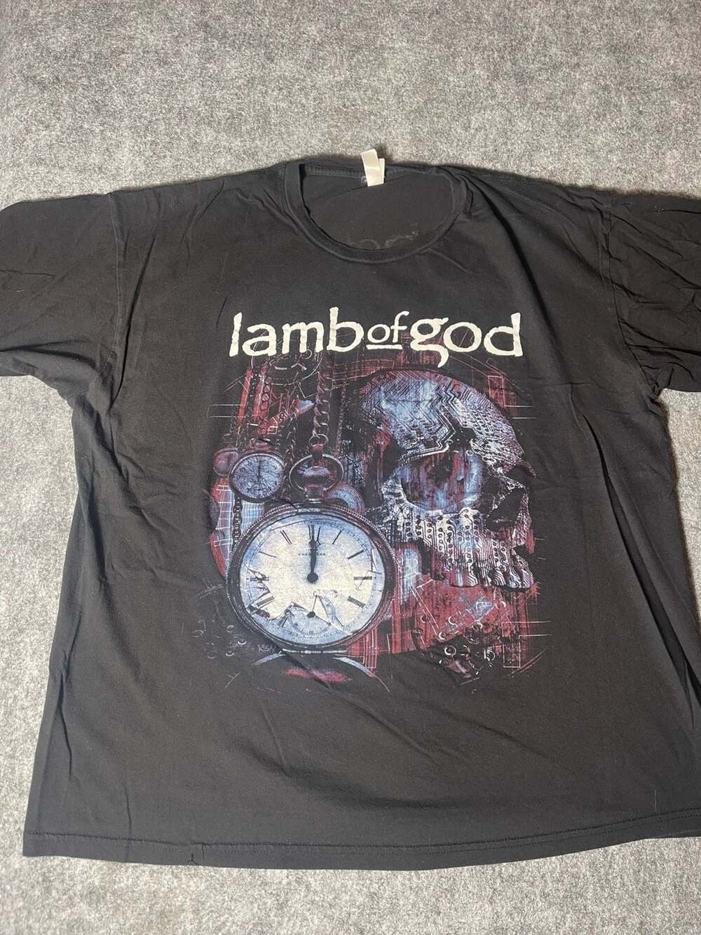 Lamb of God 2022 North America Tour T-Shirt Pocket Watch Skull Graphic